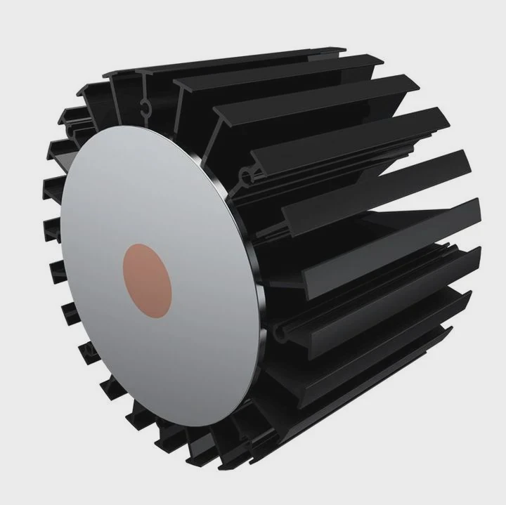 Black runder Aluminium LED Kühlkörper