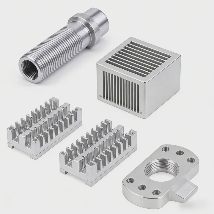 Disipador de calor de aluminio CNC con surcos