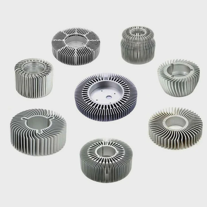 Disipador térmico de aluminio extruido redondo 6063 con LED
