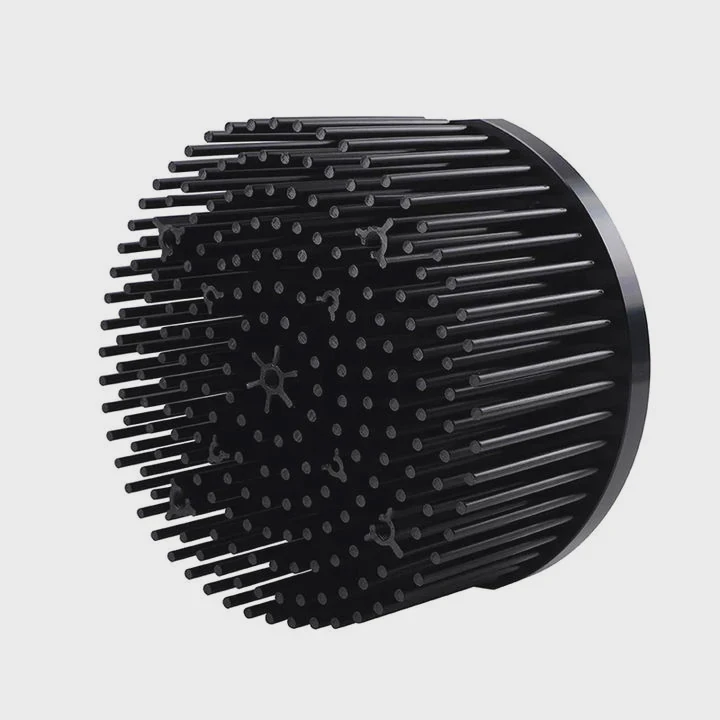 Round Led Heat Sink Black Anodized